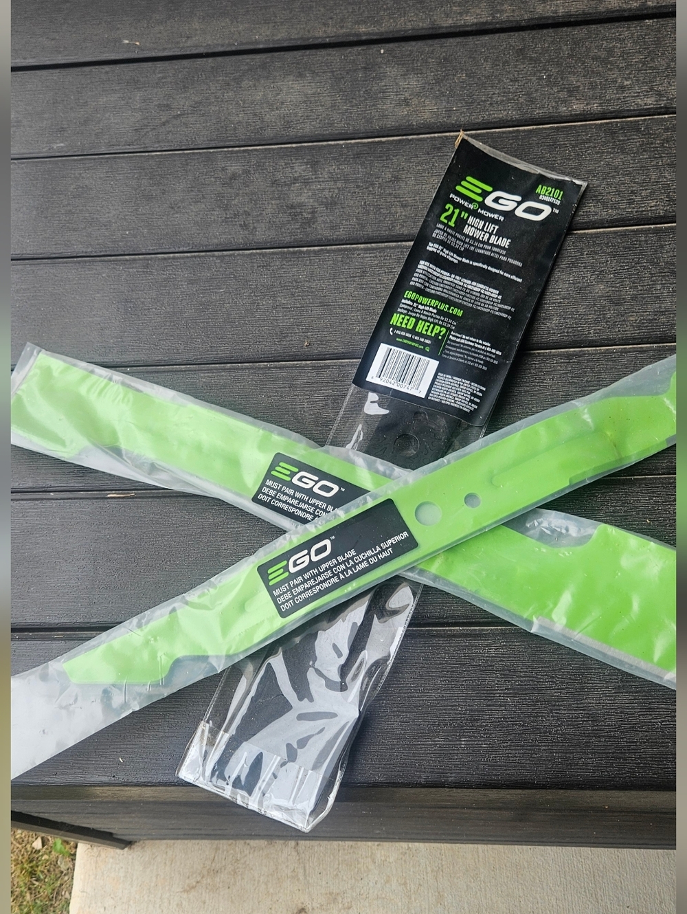 EGO Green 21" Mower Blades - Pack of 2